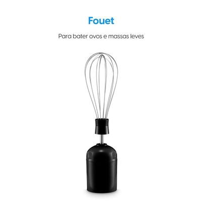 Mixer Turbo Chef 3 em 1 Preto - Mistura, Tritura e Bate 200W 220V