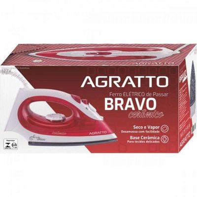 Ferro De Passar Vapor Agratto Bravo Fc-01 Cerâmico Vermelho 110V