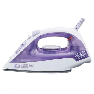Ferro De Passar Roupa A Vapor Black E Decker 1200W Roxo/Branco 110V