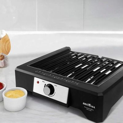 Churrasqueira Elétrica Britânia Bcq2000 Flame Grelha Argentina Preta 127v