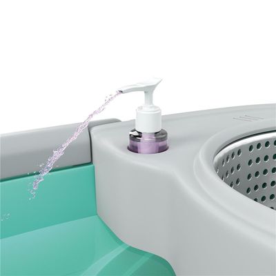 Mop Giratório FlashLimp Ciclone com Balde 20L, Rodas, Cabo Telescópico e 2 Refis  Verde/ Cinza