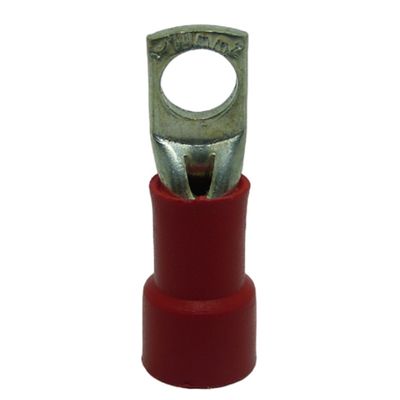 Terminal Compressão Tipo Anel 10 Mm Simples C/ Capa Plastica Vermelho (Olhal)