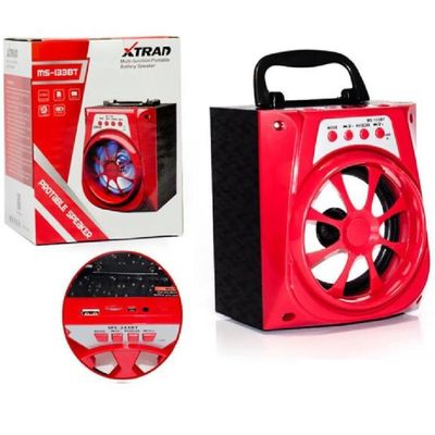Caixa de Som Portátil Bluetooth Mp3 USB Radio Fm Auxiliar 8W Aero Vermelha