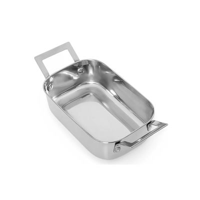 Travessa Mini 1,1L Alça Inox Couvert Servir Entrada Buffet 4un