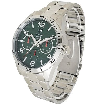 Relógio Tuguir Masculino Ref: Tgi37058 Multifunção Aço Prateado