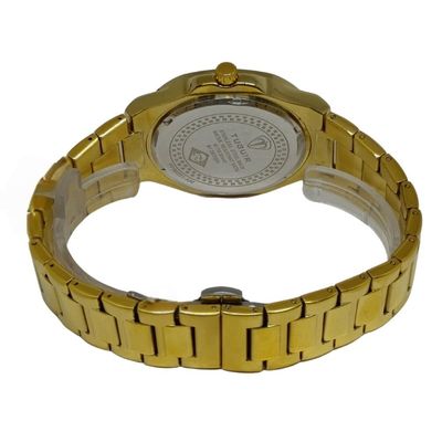 Relógio Tuguir Masculino Ref: Tg30443 Casual Retangular Dourado