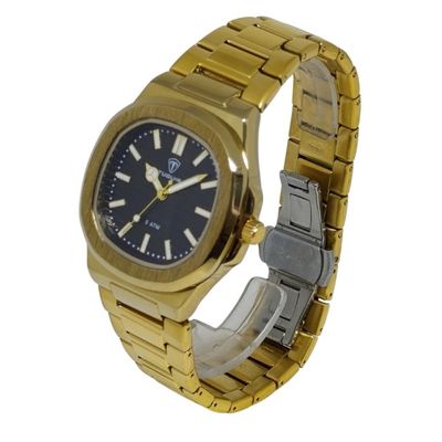 Relógio Tuguir Masculino Ref: Tg30443 Casual Retangular Dourado