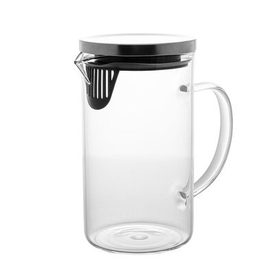 Jarra de Vidro Wolff 1L com Tampa Design Alta Resistência Térmica Transparente