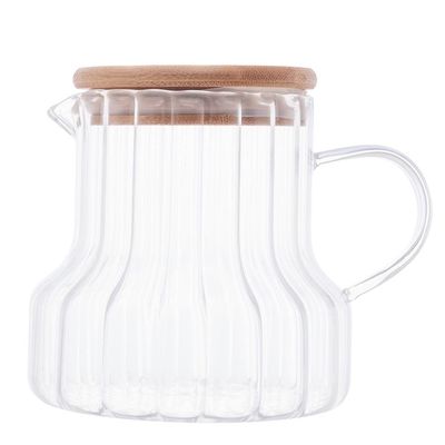 Jarra de Vidro Lyor Classic 620ml Tampa Bambu Vidro Borossilicato Resistente e Elegante Transparente