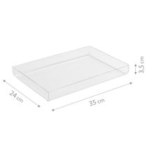 Bandeja de Acrílico Hara Transparente Dobrada Baixa 35x24 cm