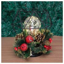 Decoração Lamparina Natal Enfeite Iluminado Natalino 21cm