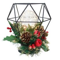 Decoração Lamparina Natal Enfeite Iluminado Natalino 21cm