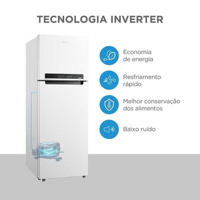 Geladeira Frost Free Duplex 394L Inverter Midea MDRT533EVD011 110V