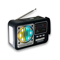 Rádio Bluetooth Vintage Recarregável Portátil Lanterna Música, Estilo e Praticidade - Cor:Preto
