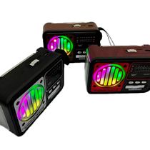 Rádio Bluetooth Vintage Recarregável Portátil Lanterna Música, Estilo e Praticidade - Cor:Preto