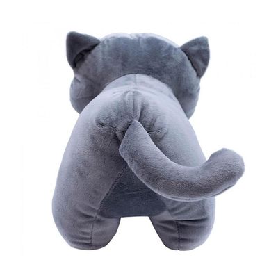 Gato de Pelúcia Cinza Olhos Abertos 21cm