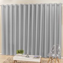 Cortina Madri para Trilho Suisso Max Tecido Semi Blackout 4,00m x 2,50m Sala Quarto - Cinza