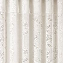 Cortina Jade para Trilho Comum Tecido Renda Floral 4,00m x 2,50m Sala Quarto - Palha