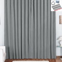 Cortina Tóquio para Trilho Comum Tecido Oxford 3,00m x 2,80m Janela Quarto Sala - Cinza