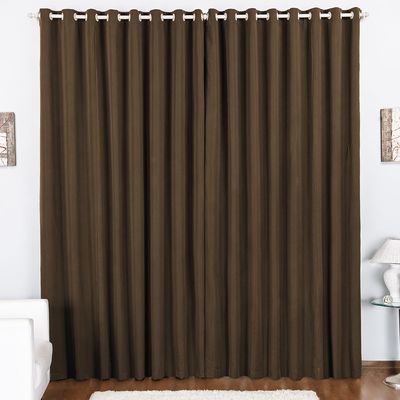 Cortina Tóquio Varão Simples Tecido Oxford 4,00m x 2,80m Janela Quarto Sala - Marrom