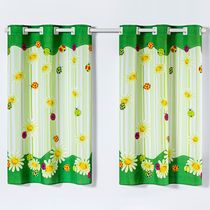 Cortina Gourmet Varão Cozinha Tecido Oxford 2,00m X 1,30m - Joaninhas Verde