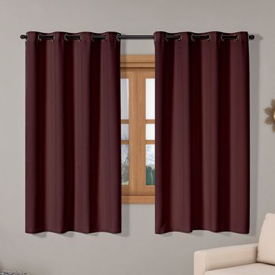 Cortina Isa Varão Tecido Oxford 2,00m x 1,40m p/ Janela Sala Quarto - Tabaco