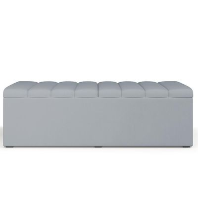 Calçadeira Recamier Baú Para Cama De Casal Dália 140x50 Cm W01 Suede Cinza - Lyam Decor