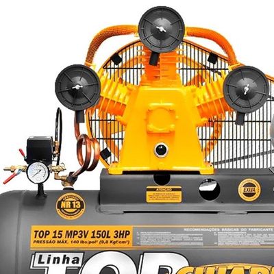 Compressor Chiaperini Top 15 Mp3v 150 Lts 140 Lbs 3 Cv Trif.