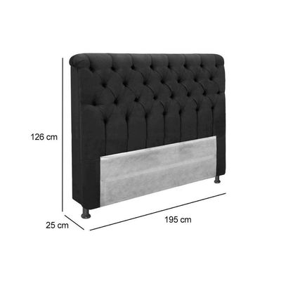 Painel De Cama Box Estofada Casal Imperatriz Plus Suede Marrom Chocolate - Simbal