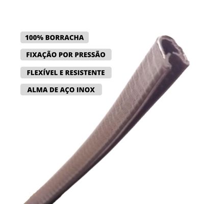 Borracha Protetora Borda Porta Veículo Grand Siena 7X14 - 5M