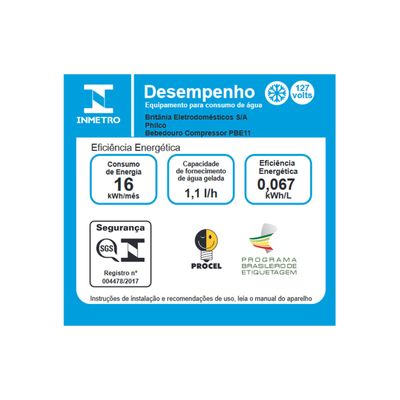 Bebedouro Philco 20L Água Gelada e Natural com Compressor PBE11 127V