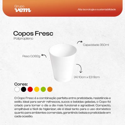 Copo Fresc Redondo 350ml Verde em Polipropileno
