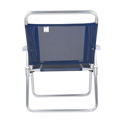 Cadeira De Praia Oversize 140kg Alumínio Reforçada Larga Mor Azul