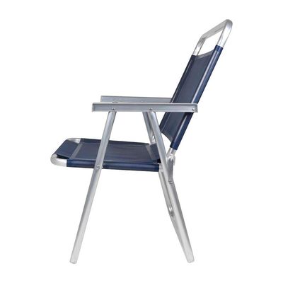 Cadeira De Praia Oversize 140kg Alumínio Reforçada Larga Mor Azul