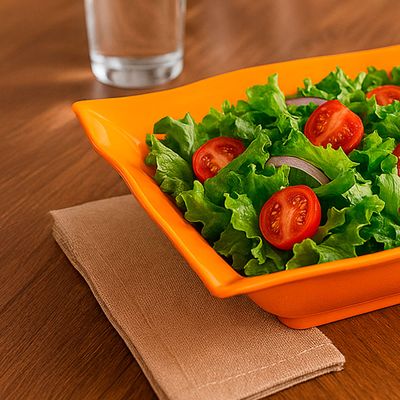 Saladeira Moove Retangular 5L Laranja em Polipropileno
