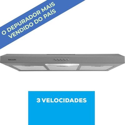 Depurador E Exaustor De Ar Slim 80 Cm Prata Suggar 220V