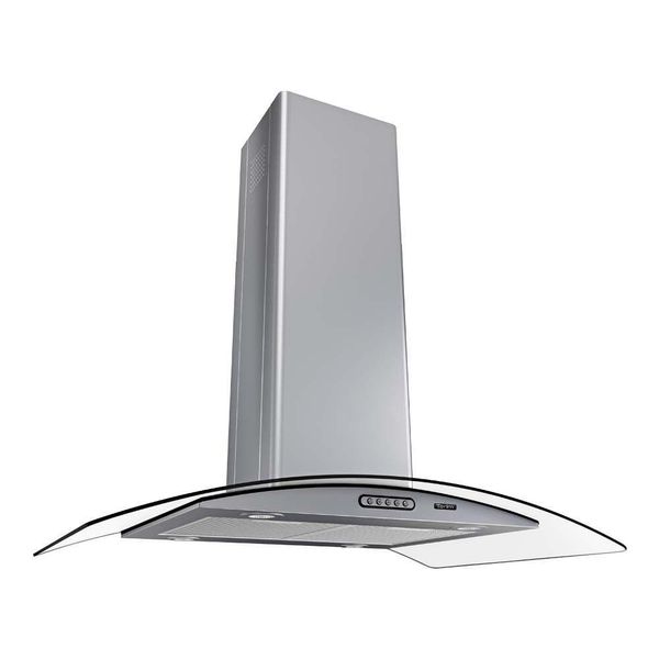 Coifa Terim Ilha Vidro Curvo Inox 75cm Inox 220V