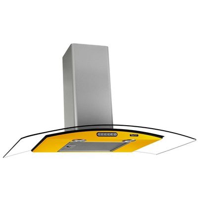 Coifa Terim Vidro Curvo Duto Slim Inox 70 cm Amarelo 220V