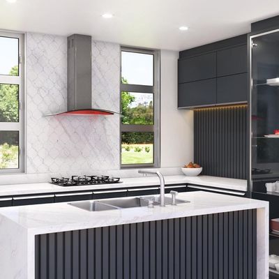Coifa Terim de Parede Clean Vidro Curvo Vermelha Kroma 75cm Vermelho Kroma 110V