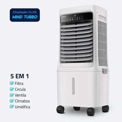 Climatizador Mondial Turbo 25 Litros150W CL-25L Branco Com Cinza 220V