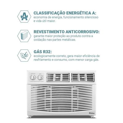 Ar Condicionado Philco BTUs PAJ7FA Frio Serpentina Em Cobre 220V