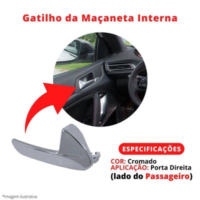 Maçaneta Interna Gatilho Puxador Lado Esquerdo Peugeot 607