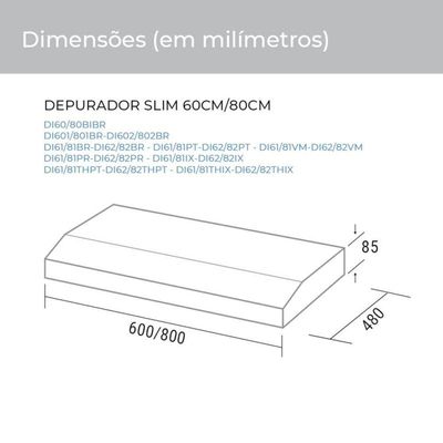 Depurador De Ar Slim 80 Cm Suggar 220V