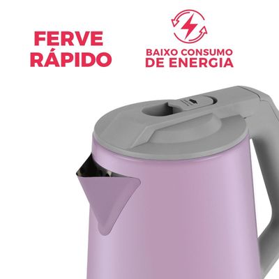Chaleira Elétrica Rosa Britânia 1,9L Inox BCH12RS 127V