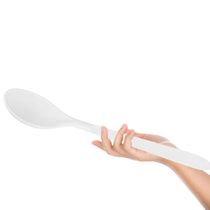 Espatula Colher Silicone Profissional Branco Cabo Longo 45cm