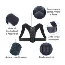 Colete Corretor Postural Suporte Ajustável Unissex Ajeita Coluna