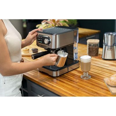 Cafeteira Espresso Black+Decker CE1100G Gourmand Gris 1100W Multifunções 1,5L Inox Inox / 110