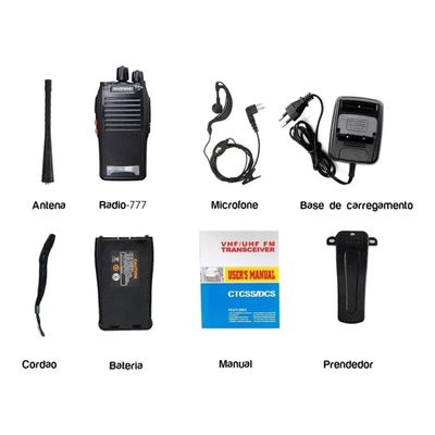 Kit 4 Radio Comunicador 777s Profissional Ht Uhf 16 Canais