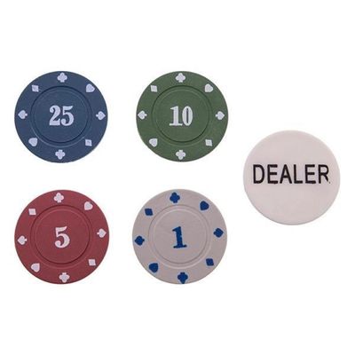 Kit 100 Ficha Poker Profissional Poker Chips + Ficha Dealer