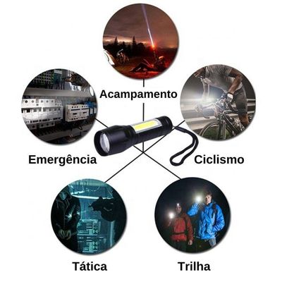 Mini Lanterna De Mão Tática Police Recarregavel Led Forte
